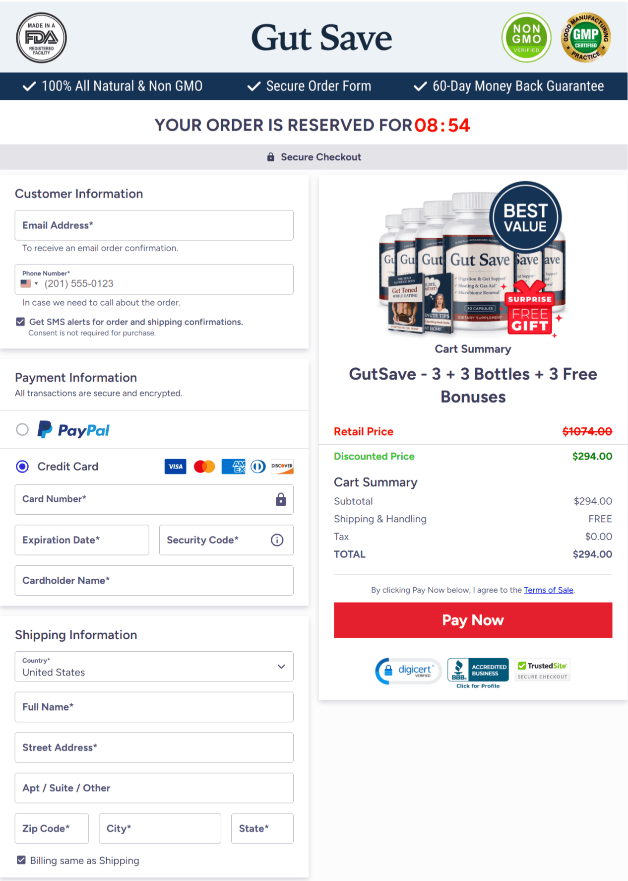 gutsave secure checkout
